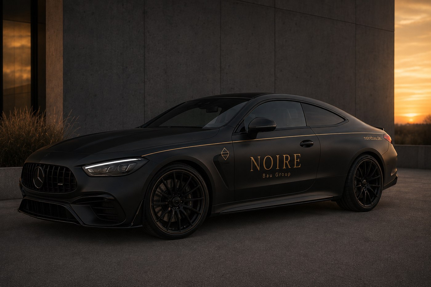 Mercedes-Benz Coupé der Noire Bau Group in Schwarz-Gold-Design