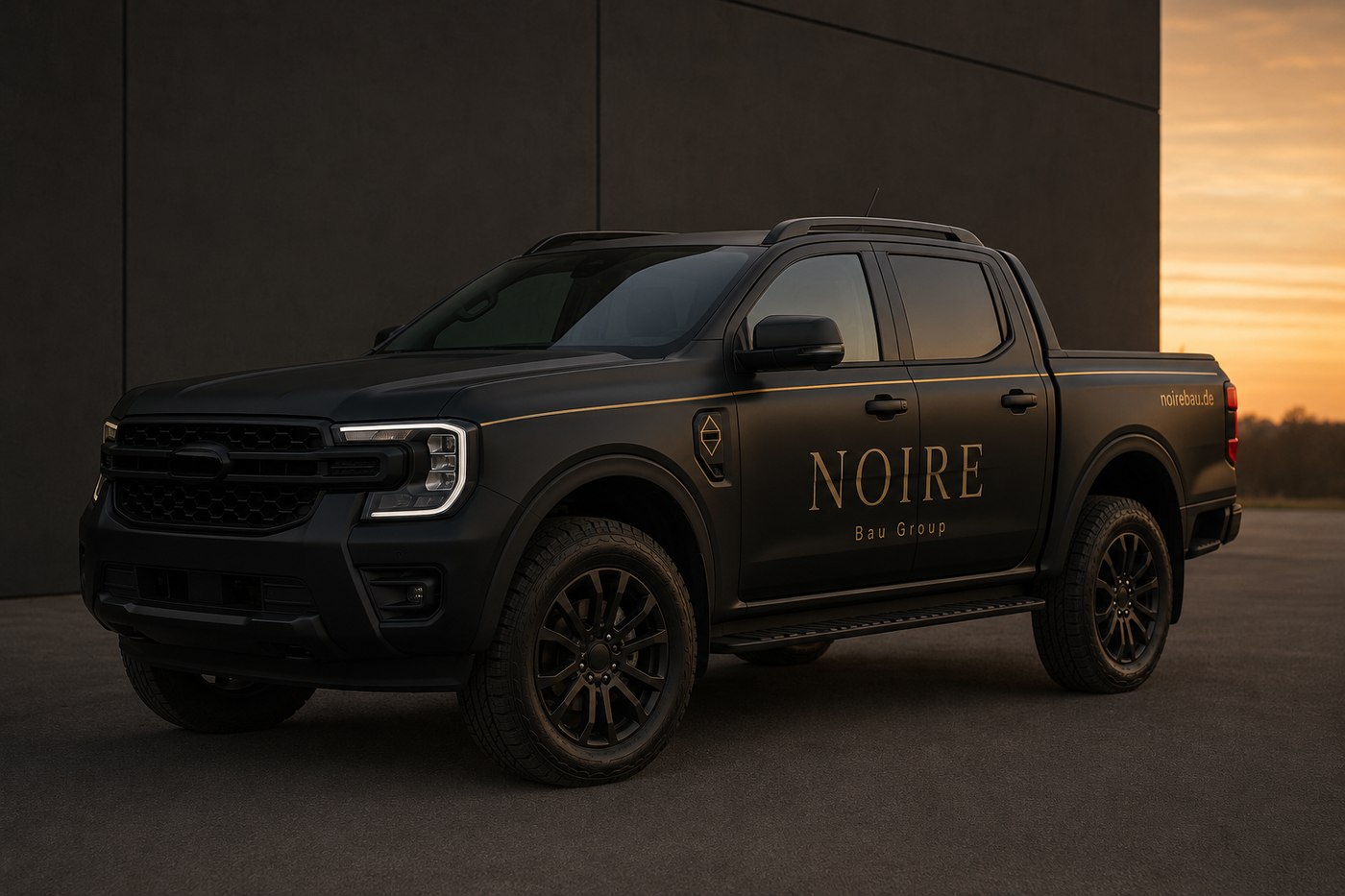 Ford Ranger Wildtrak der Noire Bau Group in Schwarz-Gold-Design